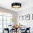 14" Modern Black Metal LED Flush Mount Ceiling Light for Foyer Hallway Entryway and Outdoor-1860134079
