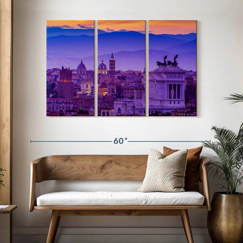 Sirci Rome en mauve, H 32 po x l 50 po