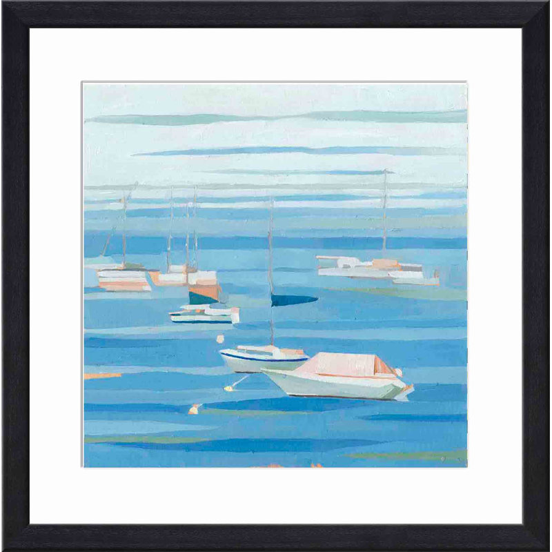 Summer Regatta I by Emma Scarvey, Black, 12"H x 12"W