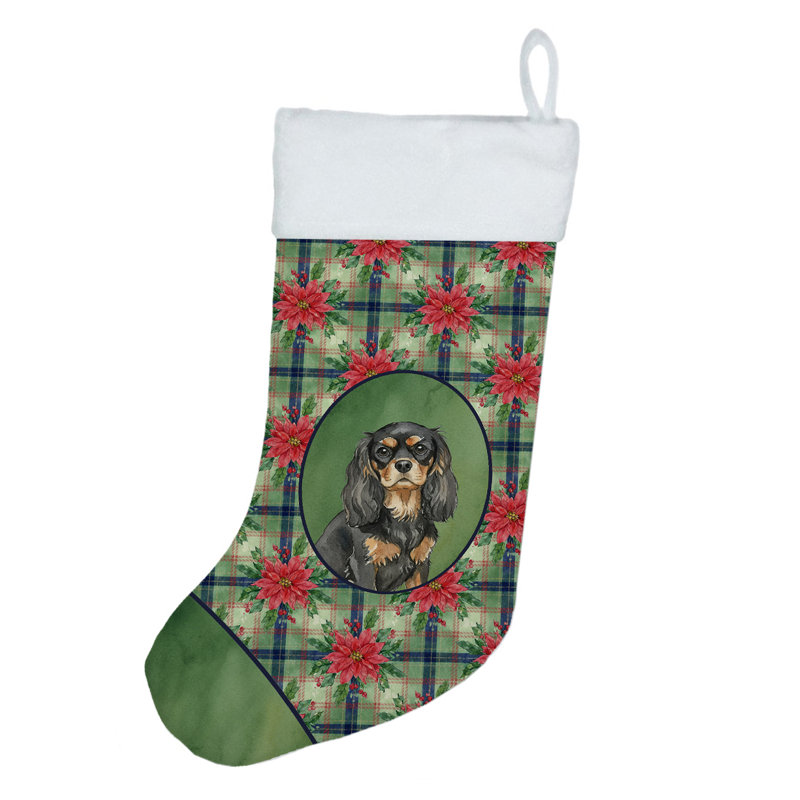 Chaussette de Noël noir et brun clair à motif de cavaliers de Noël, Noir / brun clair