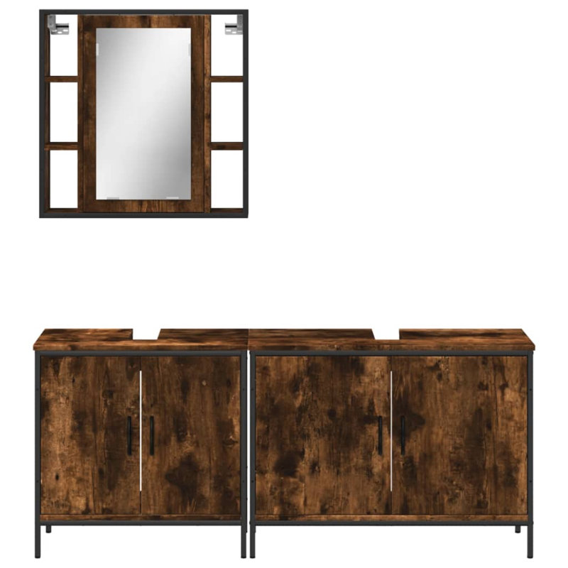 Abheek Bathroom Furniture Suite, Smoked Oak