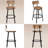 Bar Stools Set Of 2, Bar Chairs, Breakfast Stools, Kitchen Island Stools, Counter Stools With Footrest And Backrest, Metal Frame + Mdf Seat And Back, Rustic Brown-108809399
