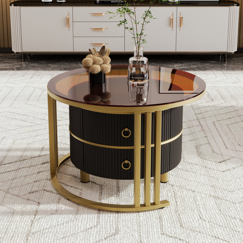 Coffee Table with Storage, Black