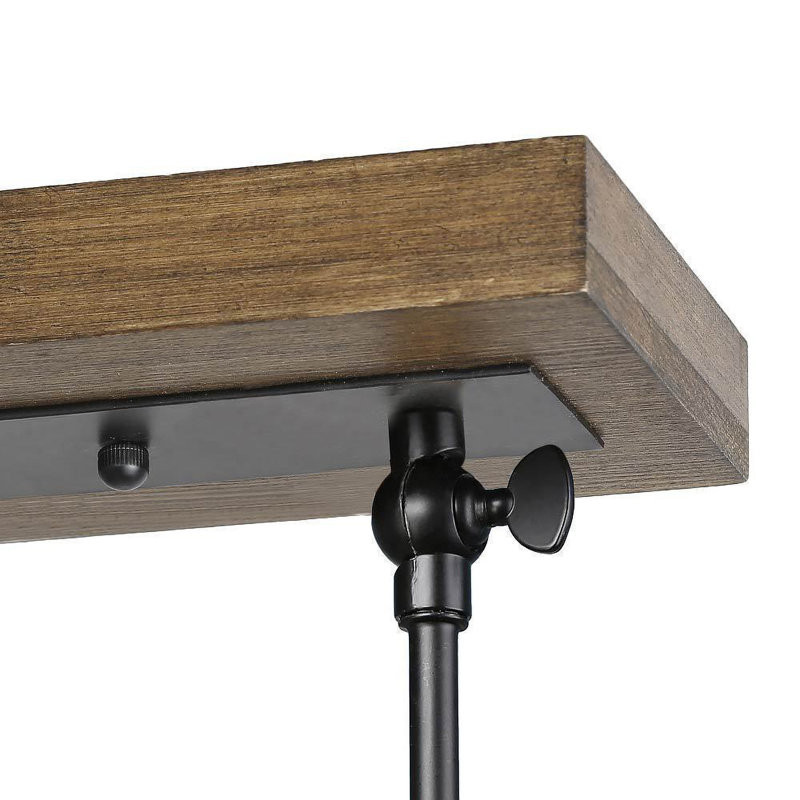 24.8'' 3 -Light Fixed Track Track Kit with Dimmable and Adjustable Head, Black/Walnut Brown