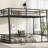 Full Xl Over Queen Metal Bunk Bed - Space, Noise Reduced, Black, Low With Guardrails, Long-Lasting Use For Adults And Teens Matte Design, Quick Assembly-596672569