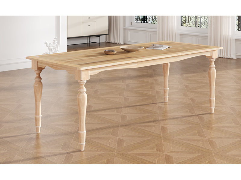 Vintage Traditionalextendable Dining Table Withremovable Leaf, Natural