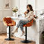 Swivel Upholstered Adjustable Height Counter Stool-1680333975