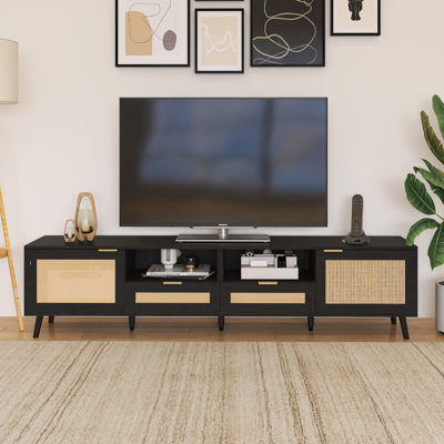 Solid Wood Legs Modern TV Stand Fits Tvs Up To 70 To 79 In. by George Oliver