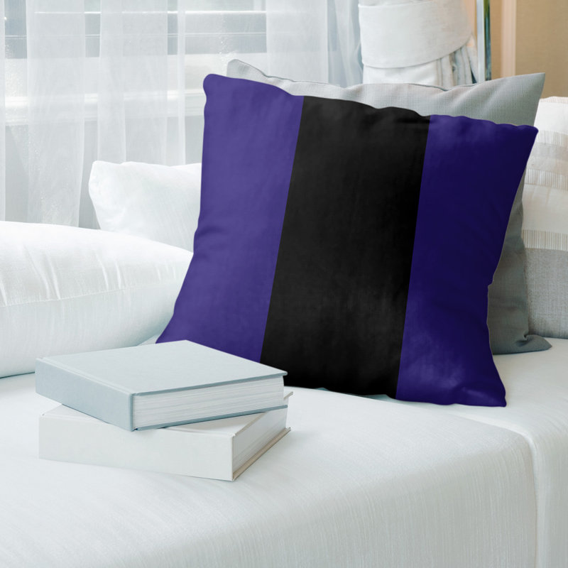 Housse de coussin décoratif baltimore football, 14 po x 14 po, Mauve / Noir, Polyester filé