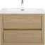 Meuble-lavabo mural de 24 po avec lavabo, armoire de rangement flottante, comptoir en résine de pierre et tiroirs à fermeture en douceur, finition chêne naturel-442691264-442691279
