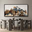 «Western Wood Effect Landscape Geometric Mountain Landscape», incrustation en bois sur toile-111375502-98041964