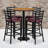 Aniket 30'' Round Laminate Table Set with Round Base and 4 Ladder Back Metal Barstools-24678172-68612010