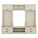 Versatile Detachable Hall Tree with Multiple Storage Options for Entryways