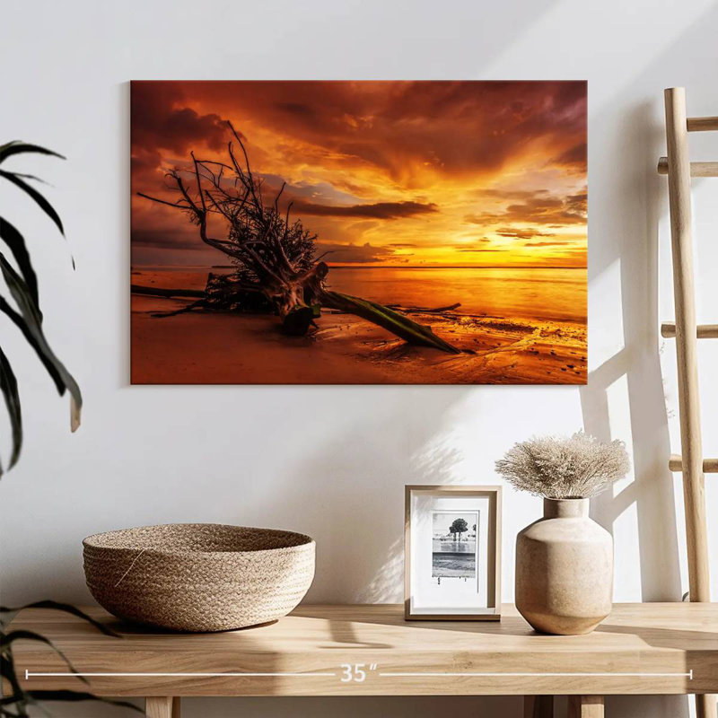 Gillard Driftwood au coucher du soleil, H 16 po x l 24 po