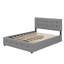 Grand lit plateforme en tissu avec deux tiroirs sous le lit et un lit gigogne-678296728
