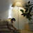 Squiggle 62" Modern LED Floor Lamp with Wavy Gold Metal Base and Ivory Empire Shade, Bulb Included-98278480