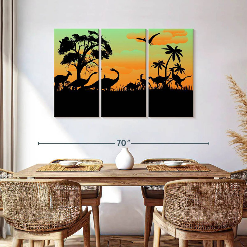 Silhouette de dinosaures Brampt, H 36 po x l 57 po