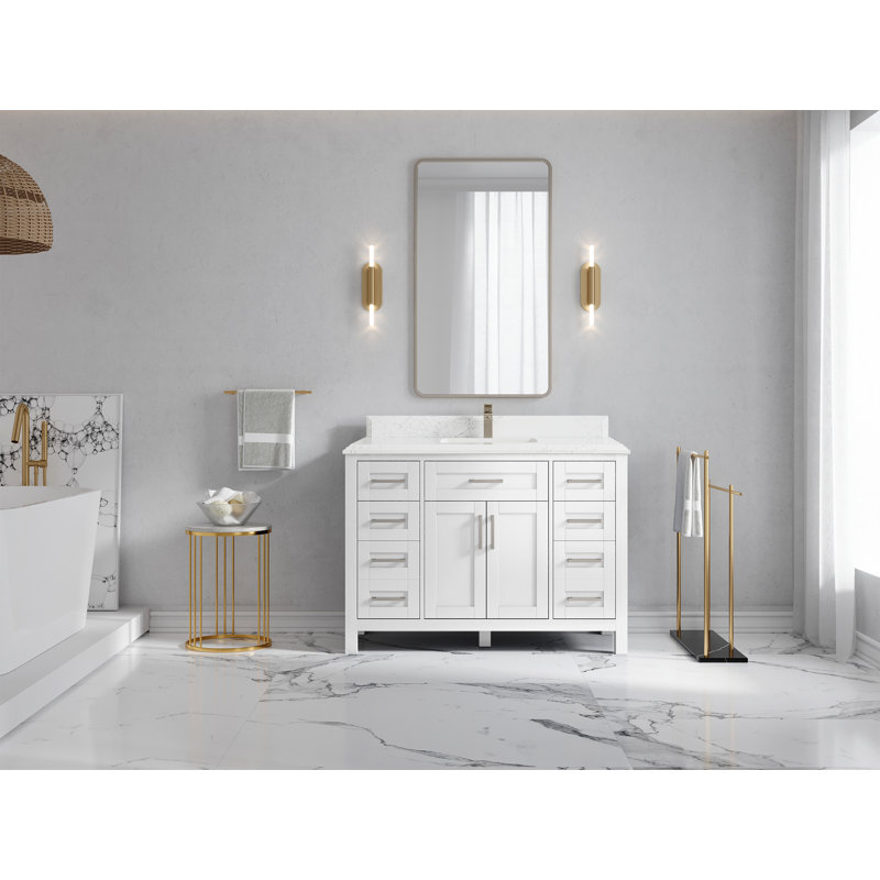 Ensemble de meuble-lavabo simple 48 po, Empira blanc, Blanc