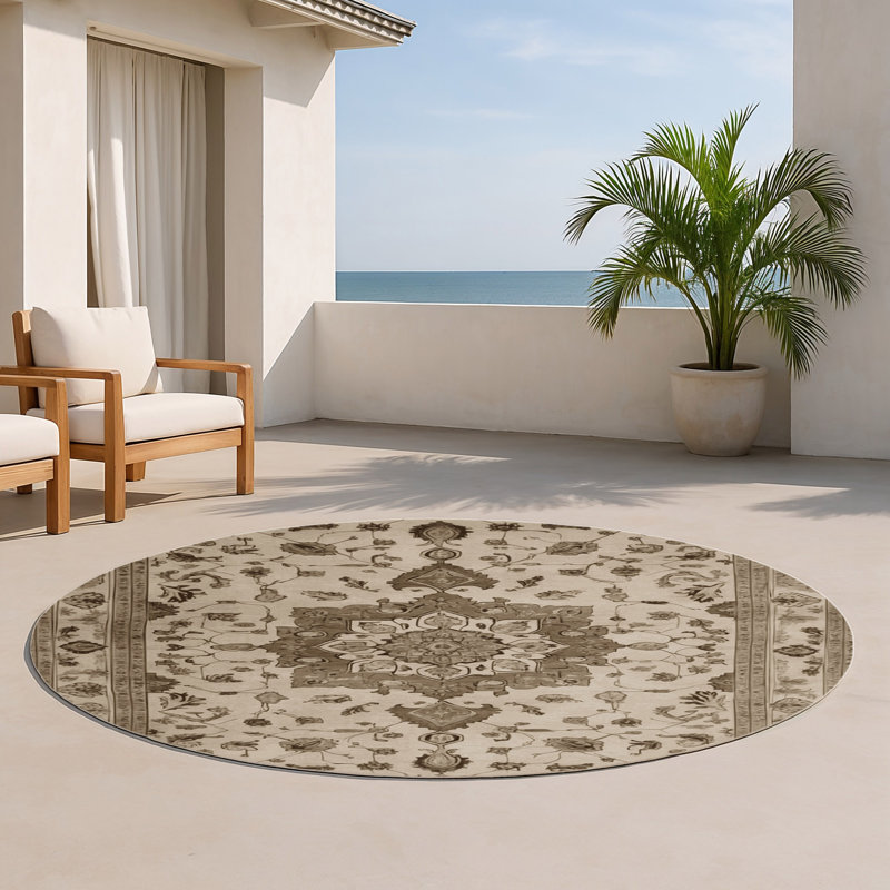Tapis intérieur et extérieur Tabriz, Rond 5 pi