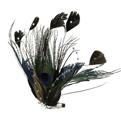 Peacock Ocelli Feather Clip-On Christmas Ornament -6"