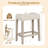 24'' Bar Stools Set of 2 w/ Footrest Rubber Wood Frame for Kitchen Island-1506530124