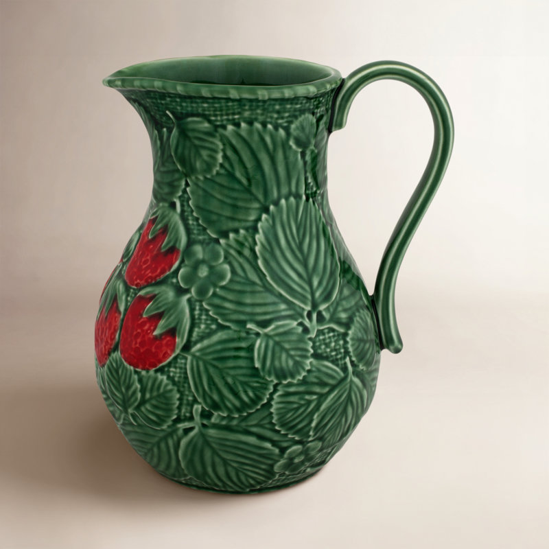 Strawberries Earthenware Beverage Dispenser