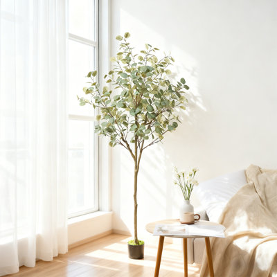 Lifelike Artificial Eucalyptus Tree 4.92Ft/5.91Ft - Faux Greenery For Modern Home & Office Decor
