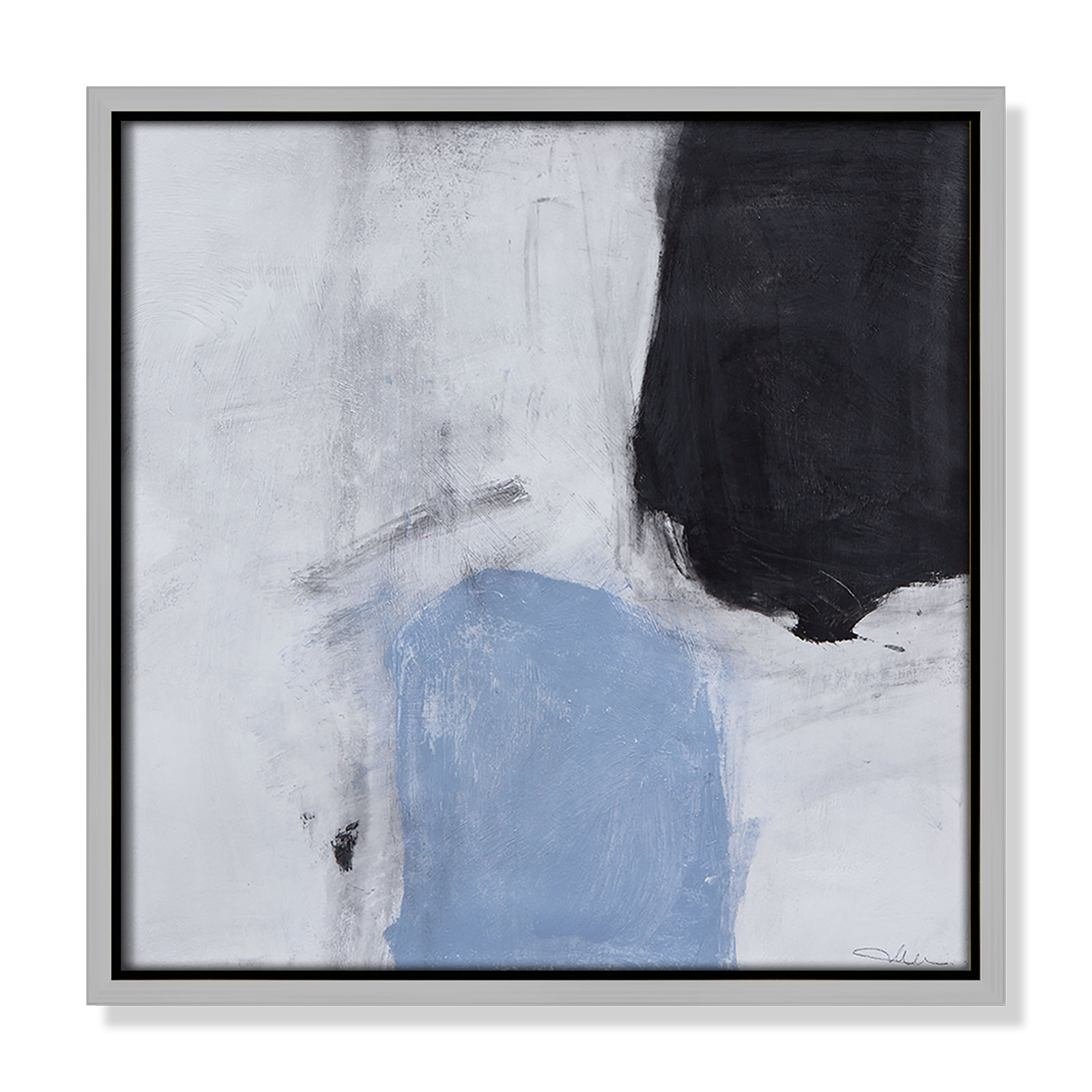 From Powder Blue to Onyx Print, 13.5" H x 13.5" W, Silver