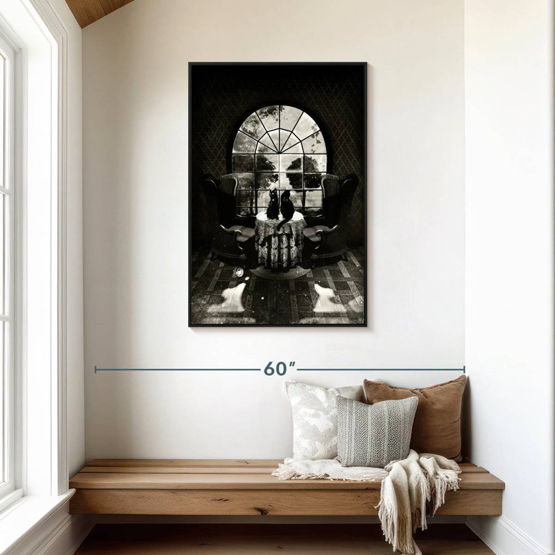Crâne de chambre BW, Cadre flottant noir, 29 po x 43 po