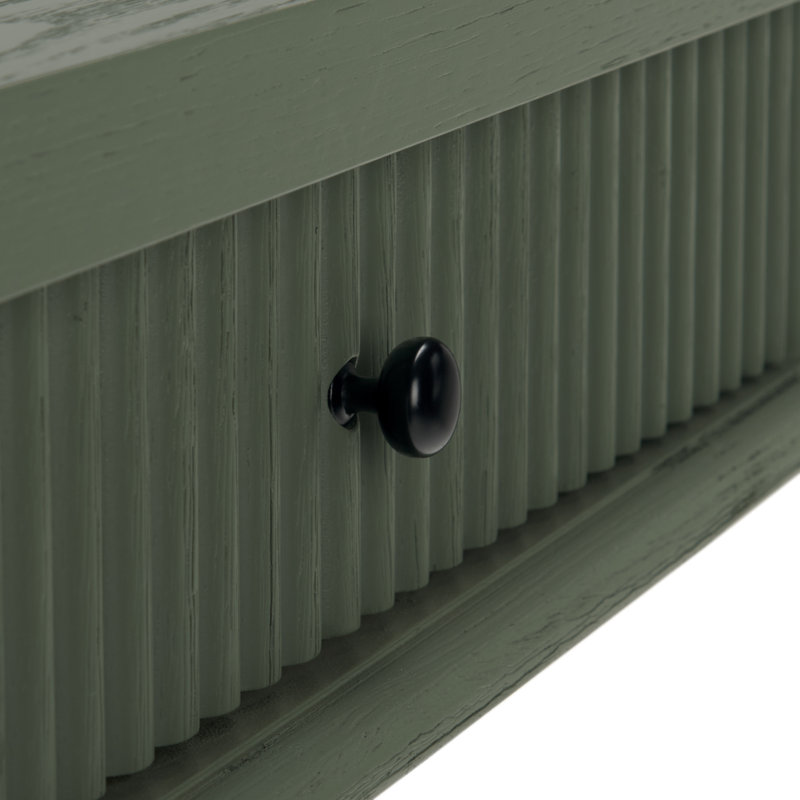 Shelbie 1 Drawer Reeded Desk, Green