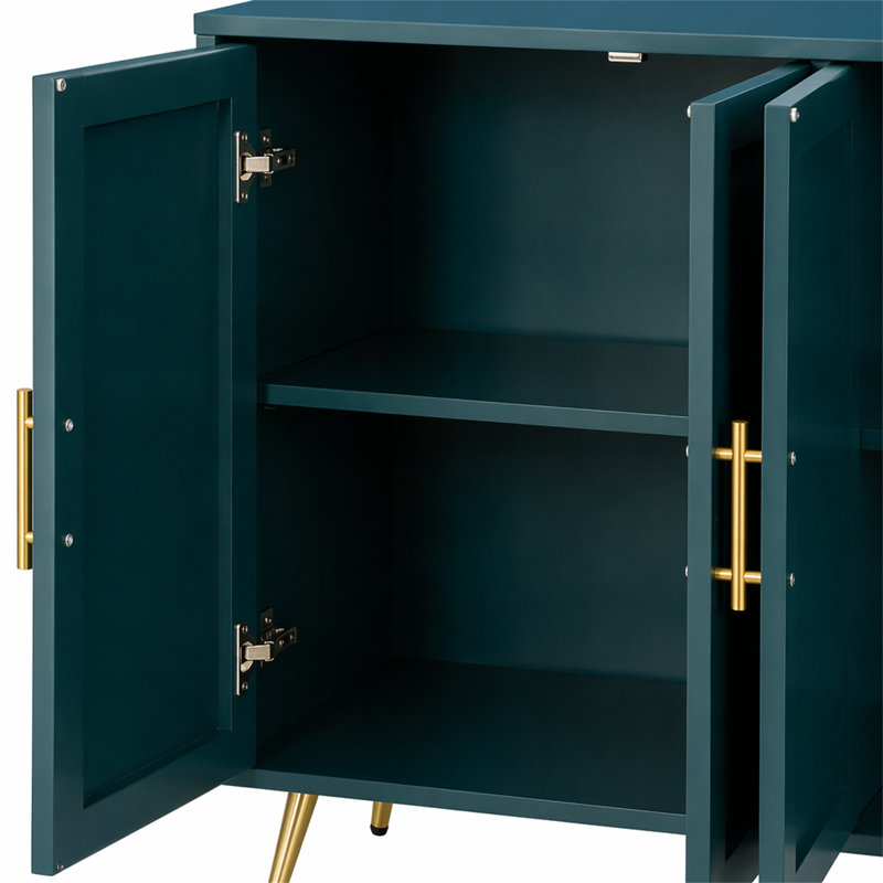Meuble télé en bois avec armoire de rangement et tablettes réglables