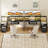 Harleysville Gaming Desk with Led Lights and Built-in Power Socket,Reversible Desk with Monitor Shelf and Cabinet ,Computer Desk with Pull-out Keyboard Tray-459932649