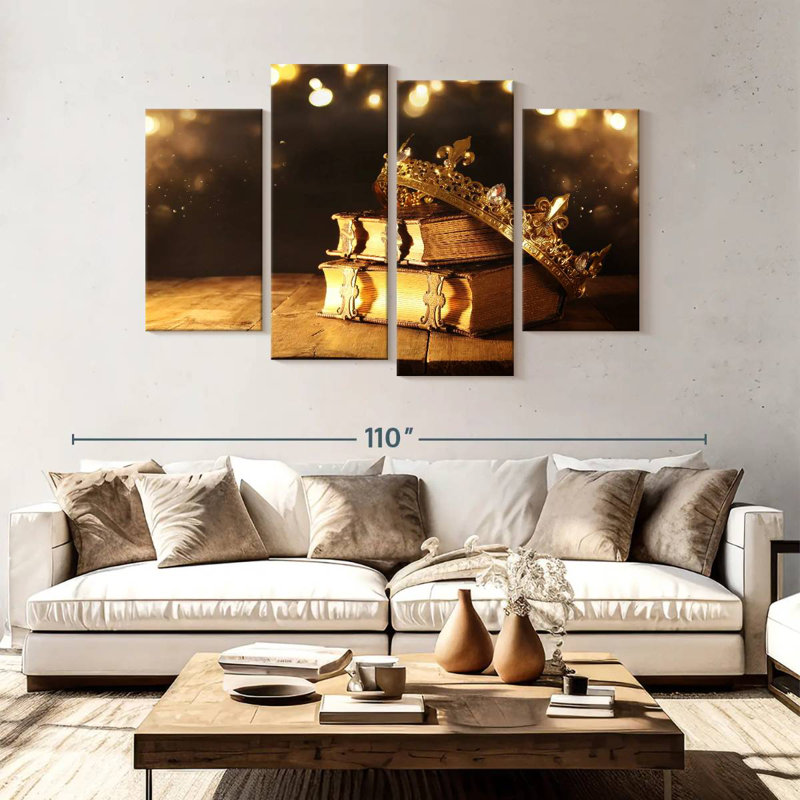 Kerner Crown On Books, 54" H x 84" W