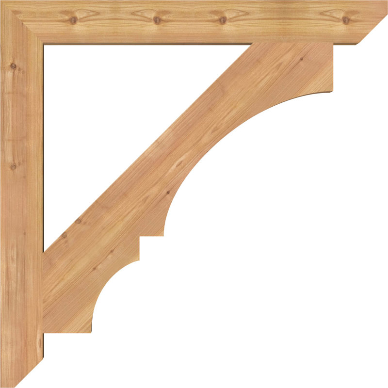 H 6 po x l 40 po x Support en bois / corbeau BKT04X30X36, H 32 po x l 3,5 po x P 32 po, Cèdre rouge, Lisse