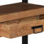 Wood, Solid Acacia Wood, Metal Side Table