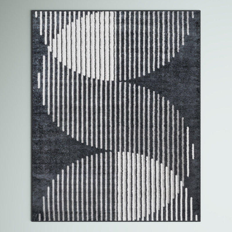 Tapis noir / gris Bloomington, Rectangle 8 pi x 10 pi