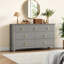 Commode pour chambre à coucher avec 7 tiroirs, commode moderne de 54 po avec poignée en métal, meuble télé-1446598233