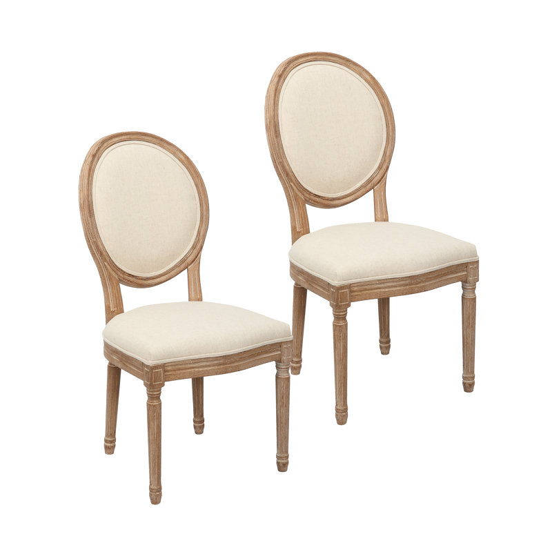Chaise d'appoint rembourrée en lin, Naturel