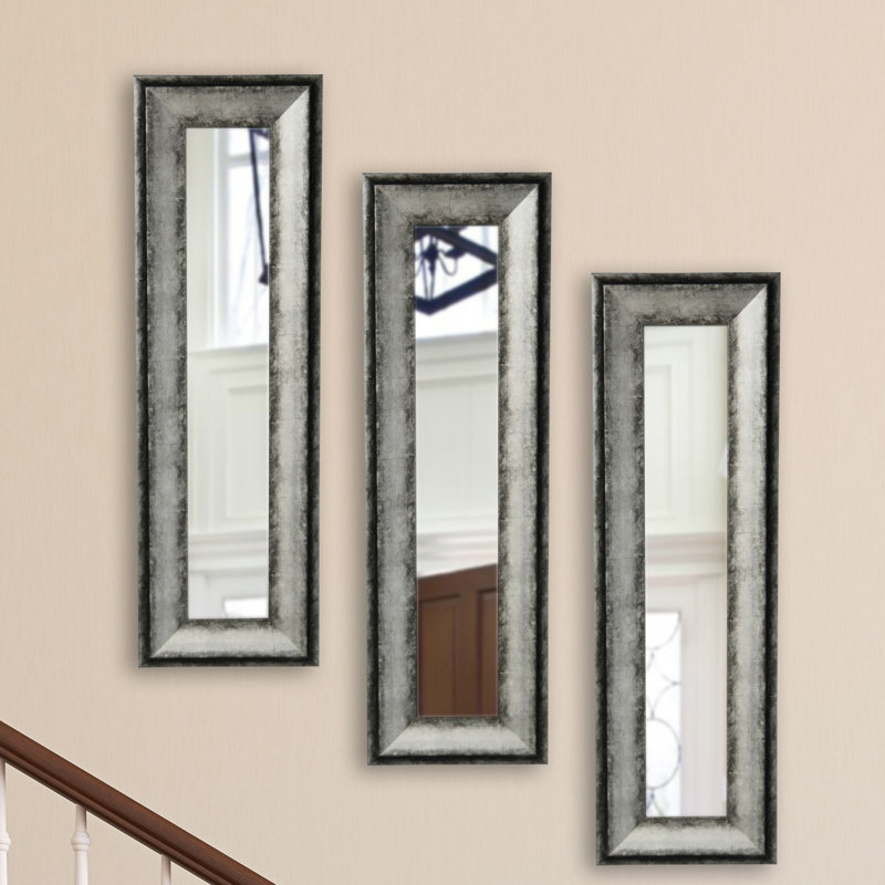 Ensemble de 3 miroirs patinés modernes et contemporains Almeda, H 22,5 po x l 10,5 po