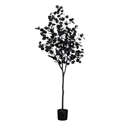 Artificial Halloween Black Eucalyptus Tree