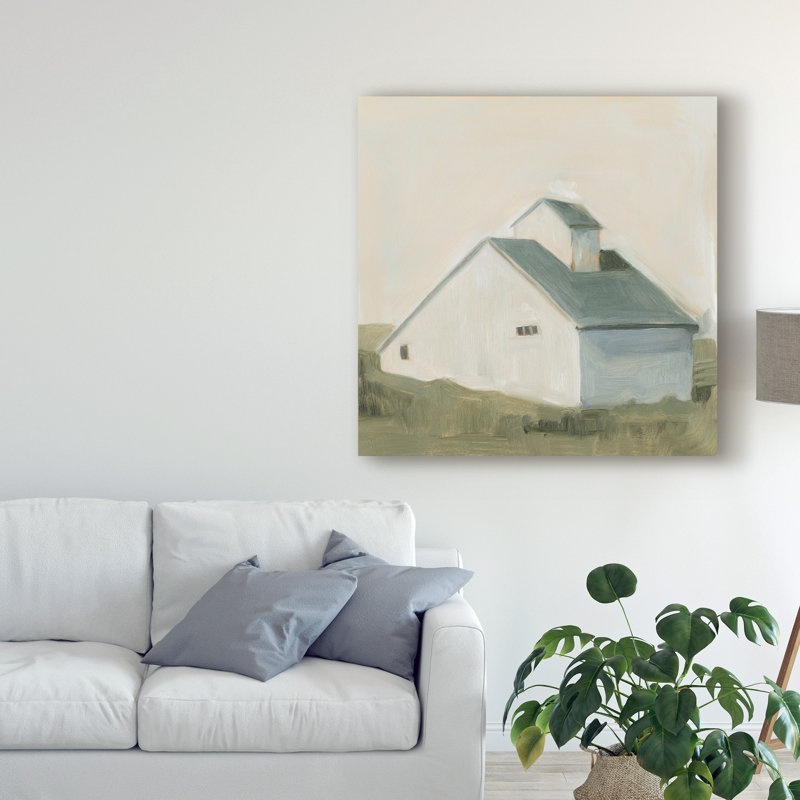 « serene grange i », peinture sur toile tendue, H 35 po x l 35 po x P 2 po