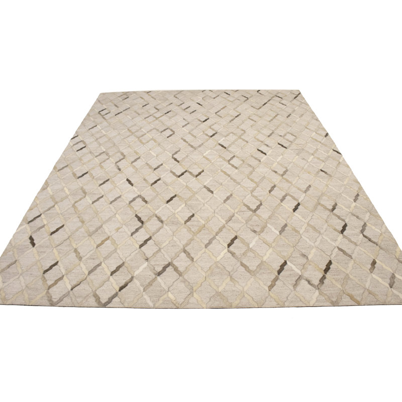 Tapis argenté argenté moderne 8X8, Rectangle 8 pi x 10 pi