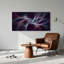 Art abstrait sur toile abstraite, rubans fractaux, sarcelle, mauve et orange-800858721
