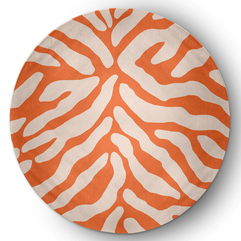 Bartolome Chenille Abstract Indoor Rug, Round 5'