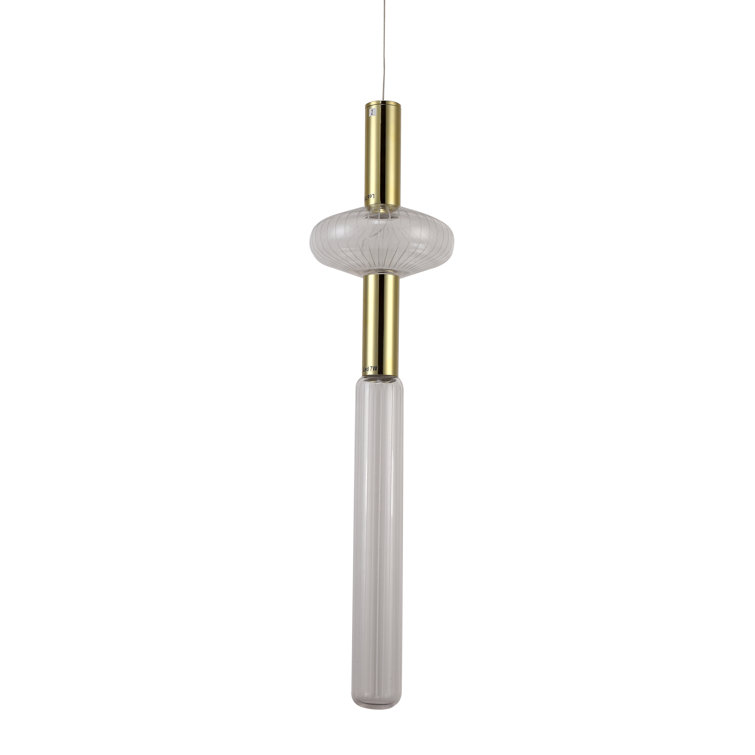 This Exquisite LED Pendant Is In A Gold Finish. The Frame Is Made Out Of Metal, And It Comes With Clear Glass Shades. The LED Bulbs Are Integrated Into The Frame. The Adjustable Cord Link Makes This Fixture Suitable For Most Ceiling Heights.
