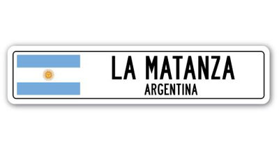 Plaque de rue en aluminium La Matanza, Argentine