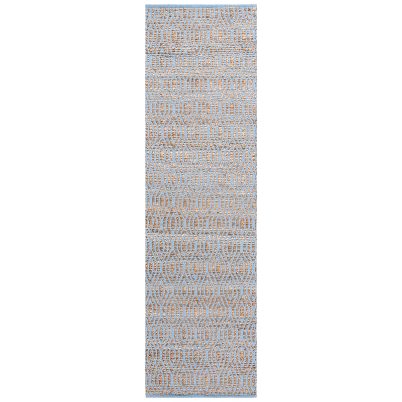 Tapis géométrique tissé à la main 80% jute, 20% coton Hallmark, Tapis de couloir 2 pi 3 po x 8 pi