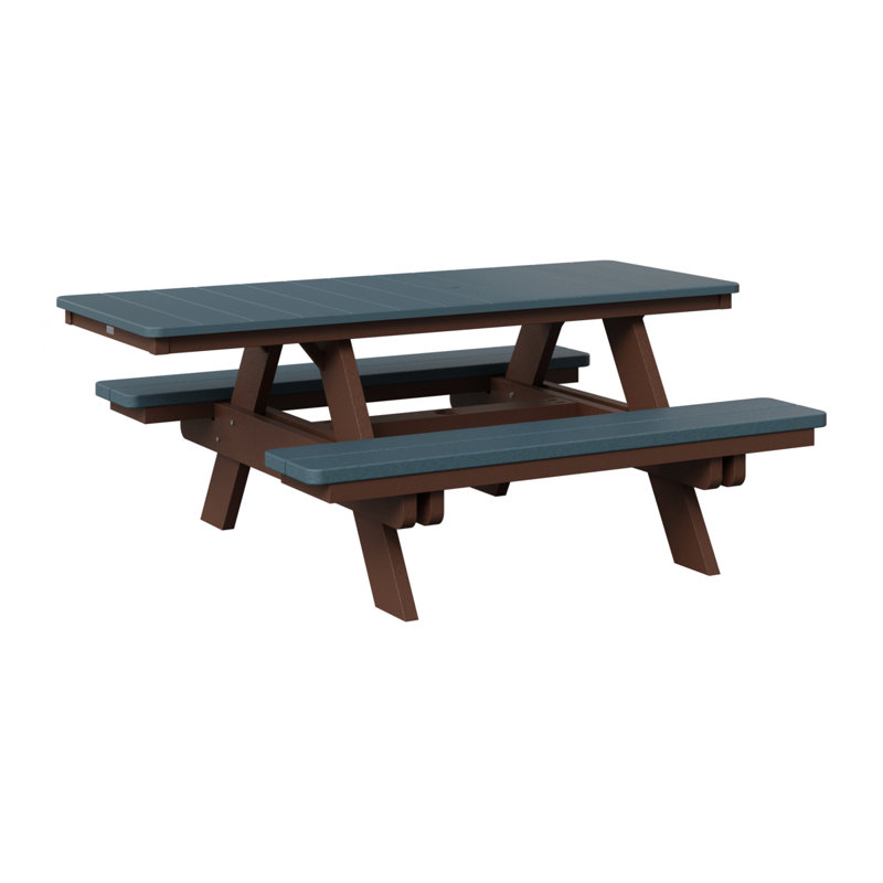 Table de pique-nique rectangulaire Berlin Gardens Ada, Slate Top/Chocolate Brown Base