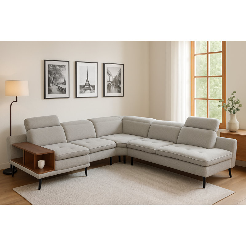Zentro Fabric Upholstered Modular Sectional Sofa with Chaise, L-Shaped Sectional Couch for Livingroom, Corner Sofa 