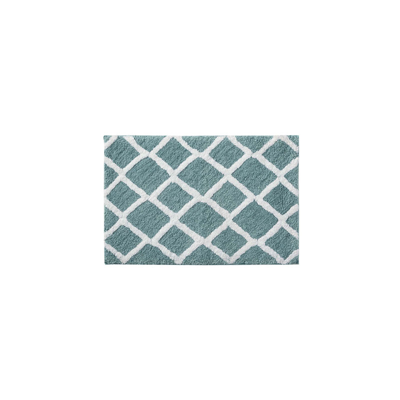 Reversible High Pile Tufted Microfiber Bath Rug, Aqua, Single - 34" L x 21" W